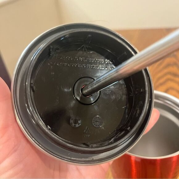 STARBUCKS Duo Rare Red 16 oz Tumbler MUG CUP WITH STAINLESS STEEL STRAW 2014 - Picture 7 of 9